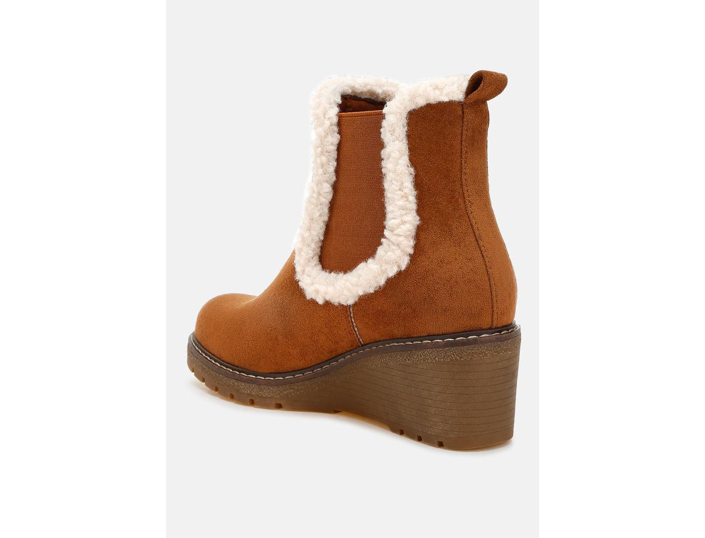 Женские ботинки London Rag Thunderhoof Faux Fur Lined Chelsea, цвет: Бежевый / Хаки — фото 7