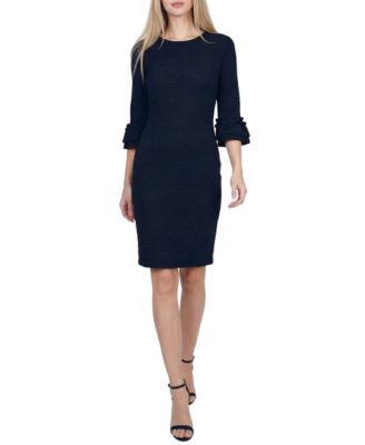 Women's 3/4-Sleeve Textured Knit Dress