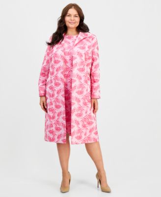 Plus Size Jacquard Topper Jacket & Sheath Dress 