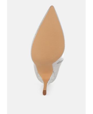 Womens Kultrus Croco Stiletto Heel Mid-Calf Boots