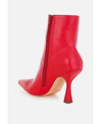 Womens Farnak Pleather Spool Heel Boots