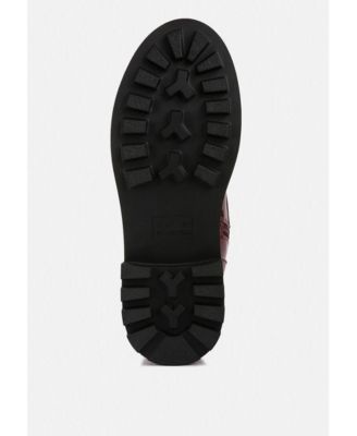 Womens Molsh Faux Leather Ankle Biker Boots