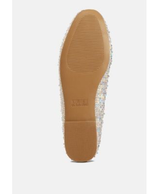 Womens Lettie Sequin Embellished Ballet Flats