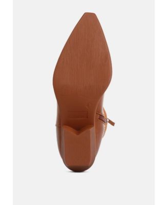 Womens Hasting Patchwork Detail Low Heel Cowboy Boots