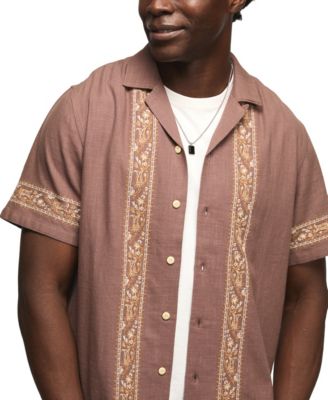 Men's Detailed Camp Collar Short Sleeve