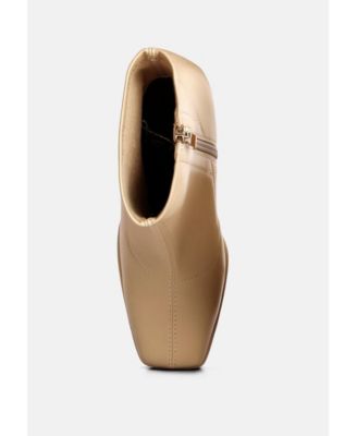 Womens Tintin Square Toe Ankle Heeled Boots