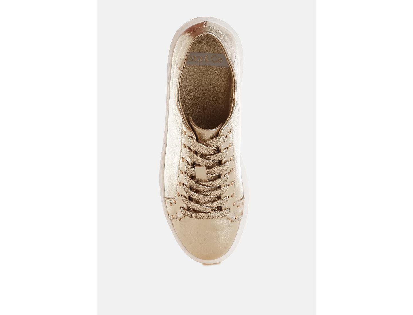 Женские кроссовки Rag & Co Cincinati Metallic Pleather Chunky, цвет: Золотой металлик — фото 5