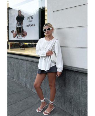 DORITA Womens Kitten Heel Lace Up Sandal