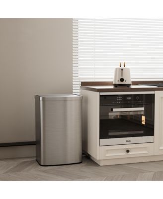 13.2 Gallon Stainless Steel Indoor Touchless Sensor Soft-Close Lid Trash Can