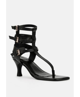 NEREID Womens Kitten Heel Cut Out Gladiator Sandals