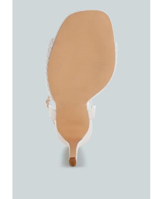 Womens Vilasta Raffia Square Toe Stiletto Heels