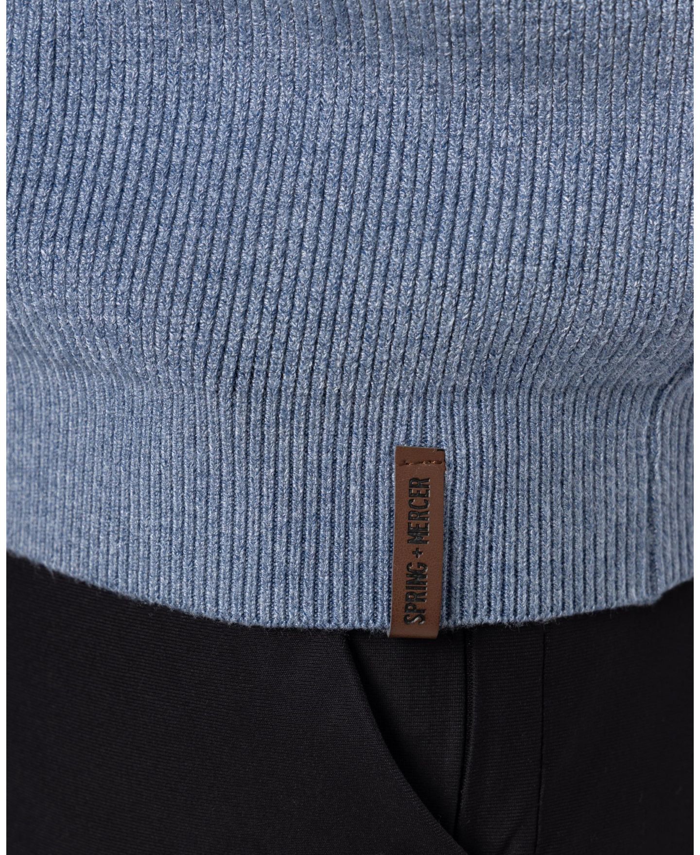 Мужской свитер SPRING + MERCER Ribbed Turtle Neck, цвет: Меланжевый сланцевый — фото 11