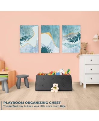 Medium Faux Suede Storage Bench - Perfect Toy and Shoe Chest, Hope Chest, Pouffe Ottoman, Seat, Foot Rest