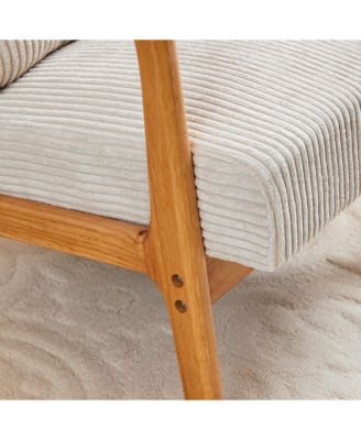 Mid-Century Modern Chair with Pillow Upholstered and Solid Wood Frame