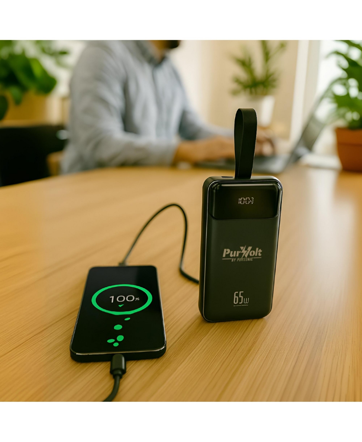 Pursonic Power & Protection Bundle: 40,000mAh Power Bank, Led Fast Charger & Smart Tracker
