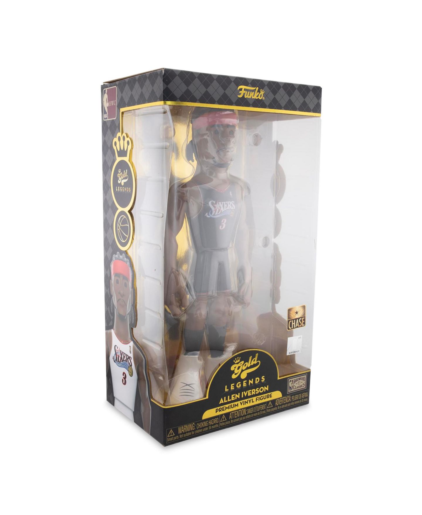 Детская фигурка Funko Pop! Philadelphia 76ers Allen Iverson Gold Chase 12-Inch Vinyl Figure, 1-Piece, Ages 3+ — фото 2