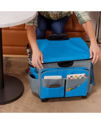 Universal Rolling Cart and Canvas Organizer - Blue/Grey