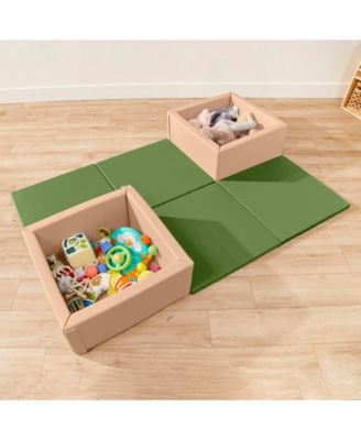 SoftZone Play Patch Activity Mat Squares, Orange, 4-Pack