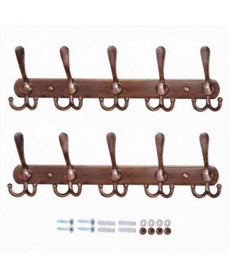 Heavy Duty 5-Tri Hook Wall Rack for Coats, Hats, Towels, Entryway