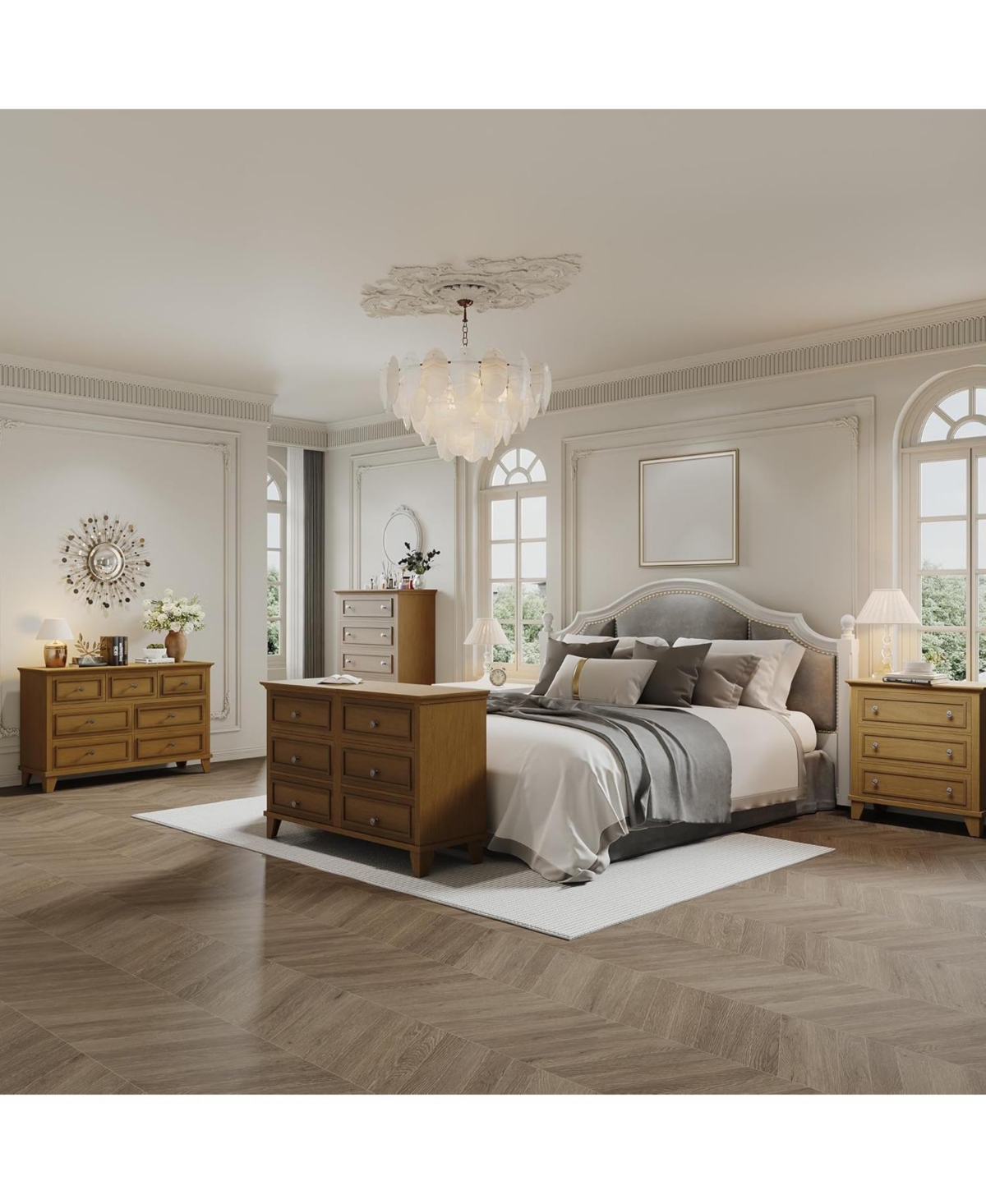 gaomon 3 Drawer Dresser, Wooden Storage Chest of Drawers with Exquisite Metal Handles, Small Cabinet, Modern Design Dresser