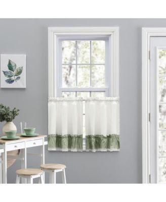 Madelyn Ruflled Victorian 1.5" Rod Pocket Window Curtain Tiers 82"x30" Sage