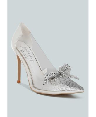 Women's Erika Metallic Embellished Clear Pumps