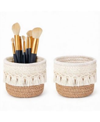 Makeup Brush Holder Organizer: Mini Decorative Baskets for Home