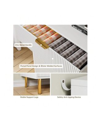 3-Drawer Wood Dresser Chest, Large Modern Nightstand Storage Organizer for Bedroom Clothes