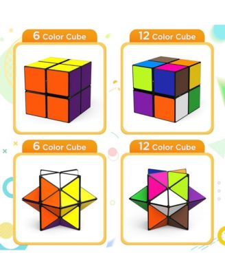 2-in-1 Split Magic Cube, Transformable Fidget Toy, Morphs into Star & More