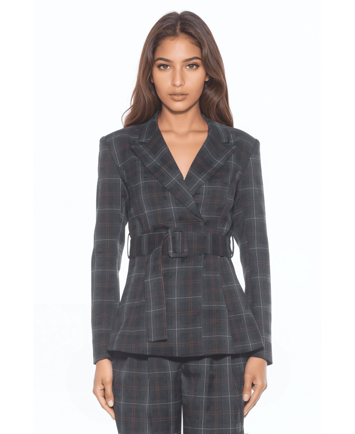 Женский пиджак Alexia Admor Janna Plaid Long Sleeve Longline Blazer, цвет: Зелёный клетчатый — фото 1