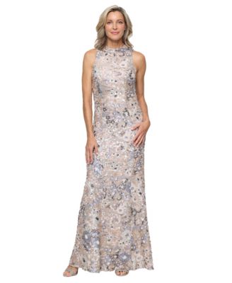 Petite Boat Neck A-Line Ball Gown