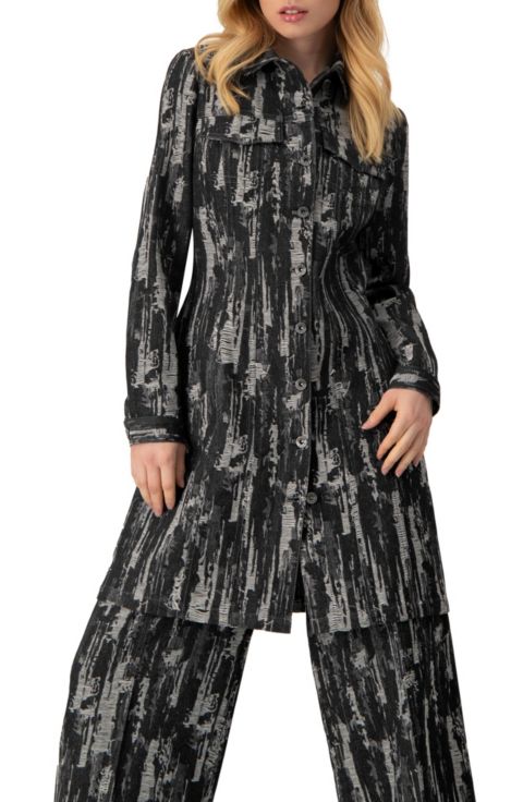Женские куртки Ivonne Women's Abstract Denim Long Jacket