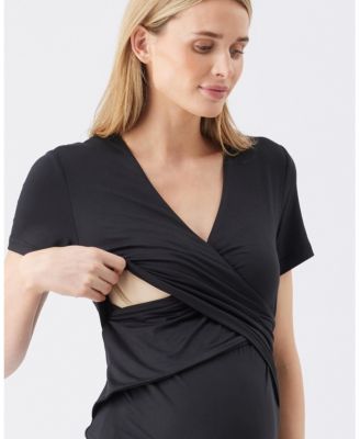 Maternity Ripe Luxe Knit Embrace Nursing Tee Black