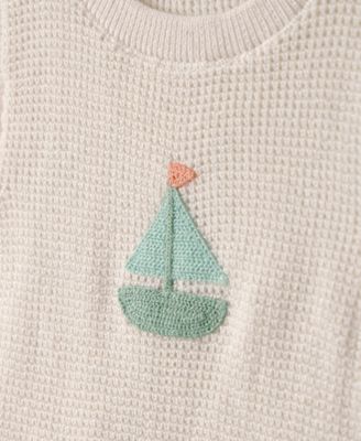 Baby Boys' Sailboat Print Crochet Crewneck Top & Shorts, 2-Piece Set