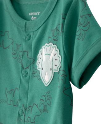 Baby Boys' Dinosaur Print Short-Sleeve Romper