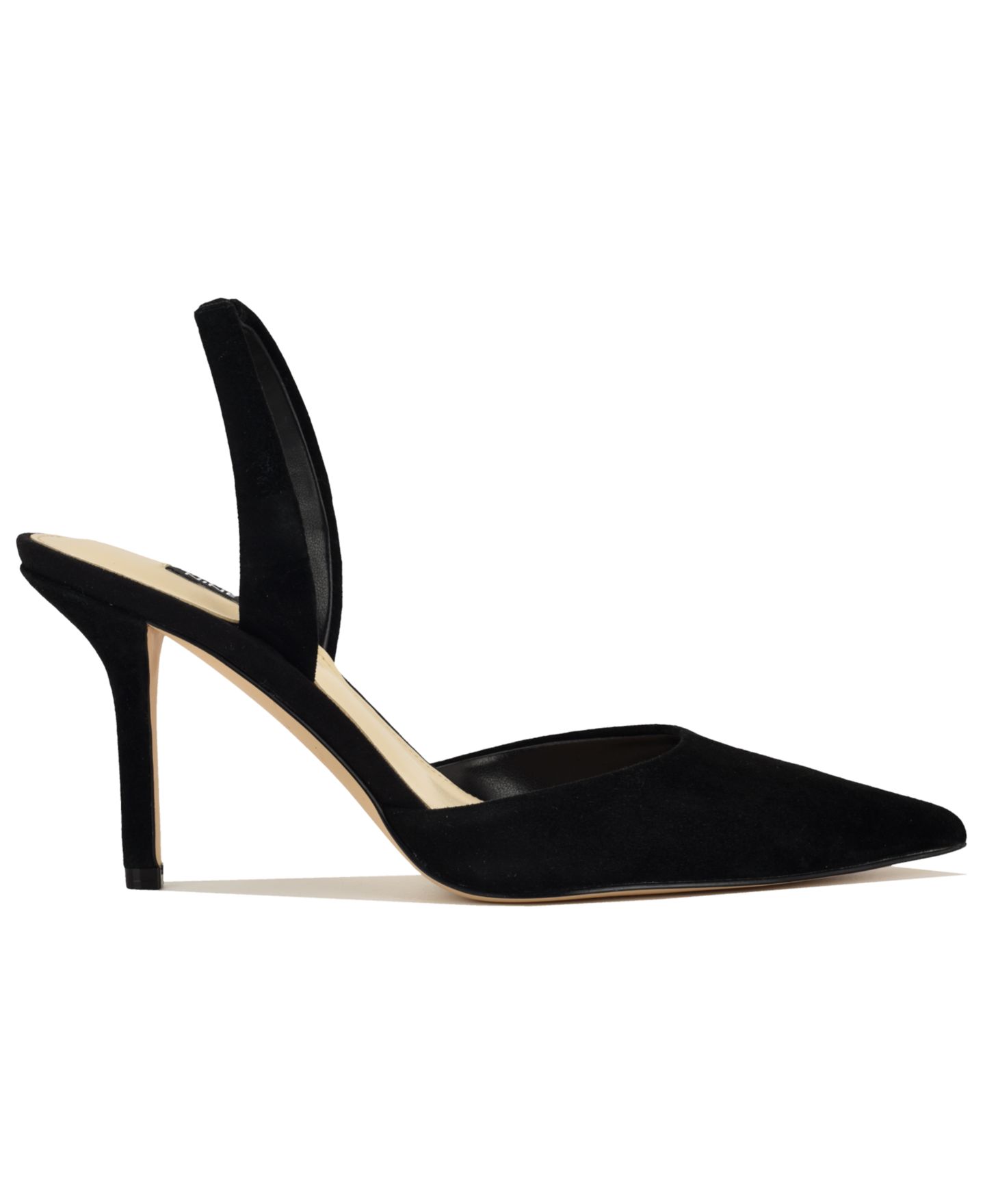Женские туфли Nine West Paytie Suede Slingback Stiletto Pumps, цвет: Чёрный замшевый — фото 2