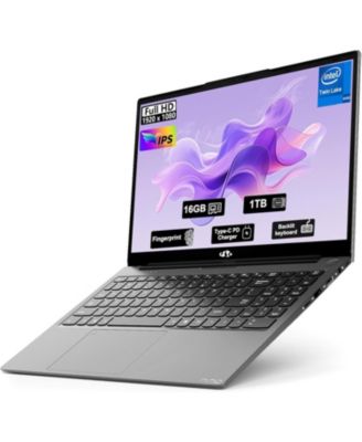 15.6" FHD IPS Student Laptop 16GB RAM 1TB SSD, 4 Cores 13th Gen Intel N150 3.6GHz Fingerprint Wi-Fi 6