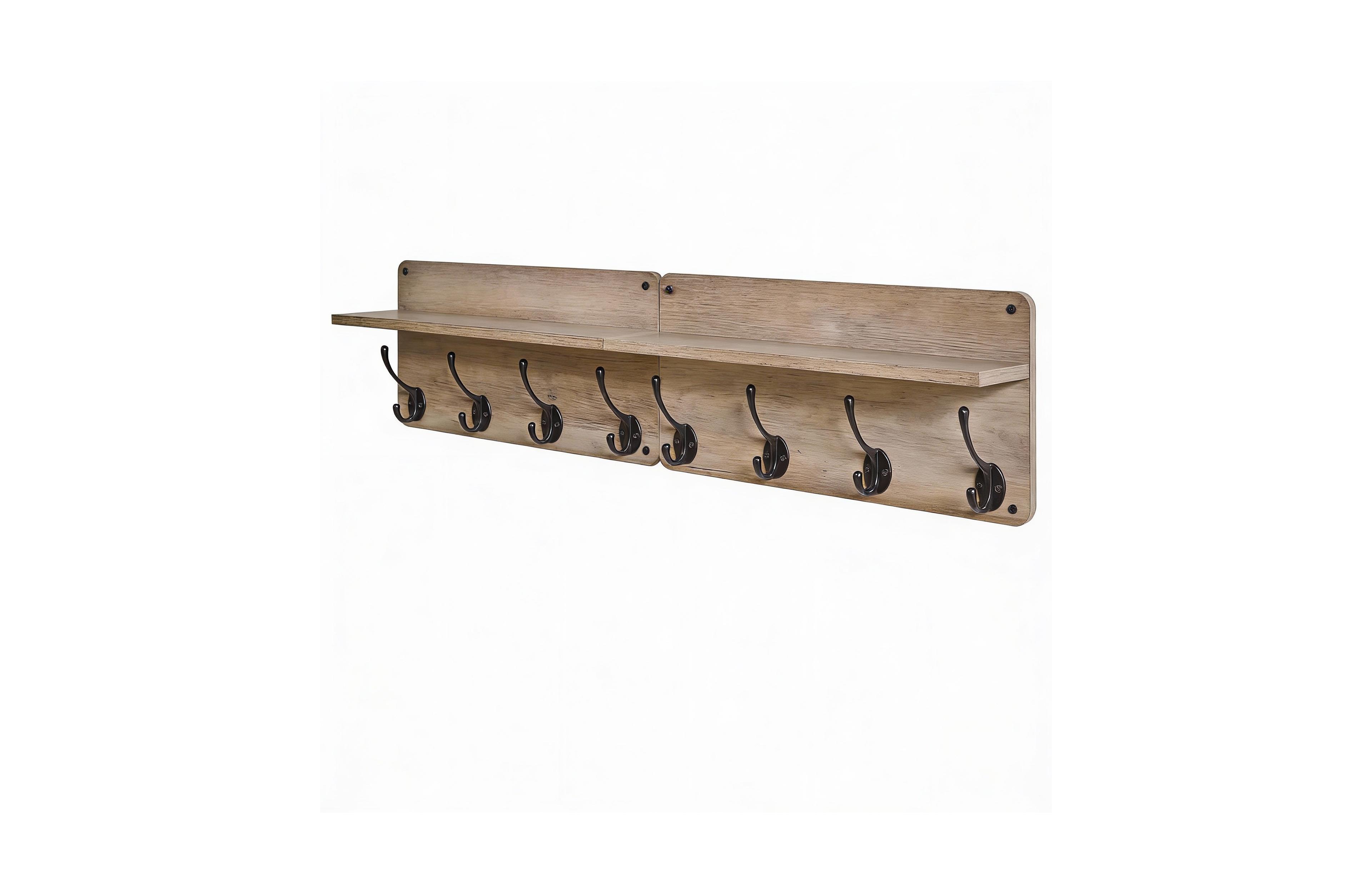 Yigii 2-Pack Wall Organizer: Stylish, Sturdy, Easy Setup, Silver Gray Key Rack with Shelves