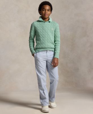 Boys' 8-20 Cable-Knit Cotton Sweater