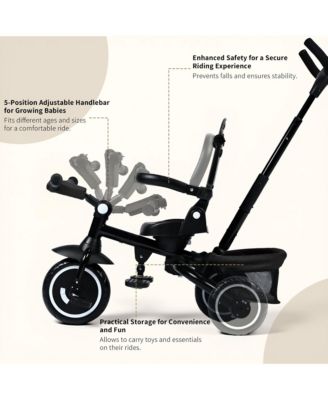 7-in-1 Toddler Tricycle Stroller with Adjustable Handle, Rotating Seat & Canopy