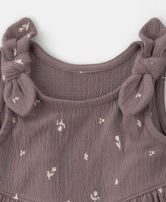 Baby Girls' Floral Sleeveless Romper and Headband, 2-Piece Set