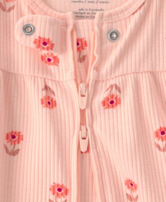 Baby Girls' Floral Two-Way Zip One-Piece Pajama