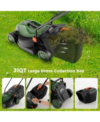 Electric Corded Lawn Mower 12-AMP 14-Inch Walk-Behind Lawnmower with Collection Box