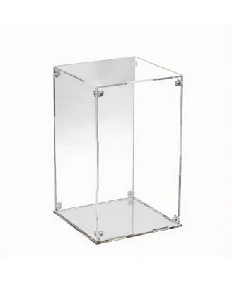 Clear Acrylic Display Case with Mirrored Base for Collectibles