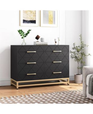 6 Dresser Bedroom with Large Capacity, Chest of Drawers Wooden Dresser with Metal Handle, Dresser for Bedroom,Living Room,Hallway and Entryway