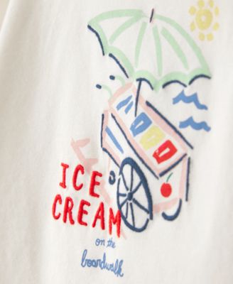Girls' Toddler 2T-5T Ice-Cream Print Short-Sleeve Top