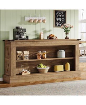 Farmhouse TV Stand for 70-Inch TV, 63" Entertainment Center with Storage, Modern Media Console Table