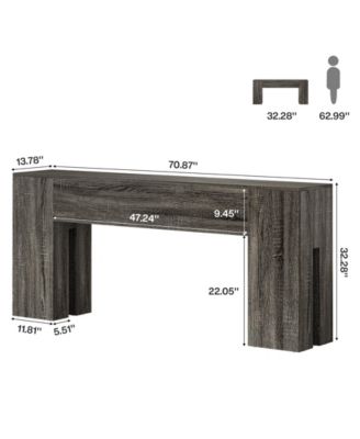71-Inch Long Console Table for Entryway, Farmhouse Sofa Console Behind Couch