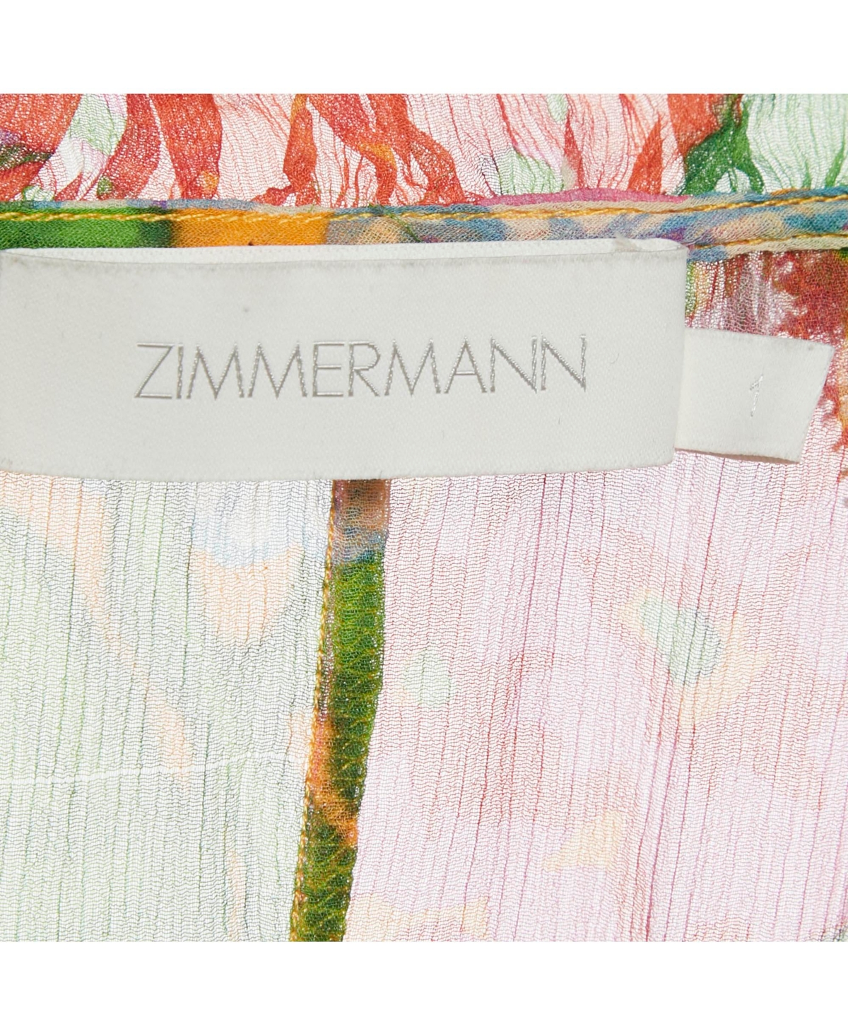 Pre-Owned Zimmermann Women's Multicolor Floral Print Crinkle Silk Maxi Dress