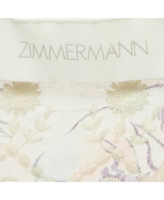 Women's White Floral Print Broderie Anglaise Tiered Halliday Gown